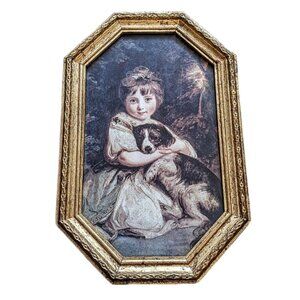 Florentine Gold Framed Miss Jane Bowles Sir Joshua Reynolds 9”x14” Italy